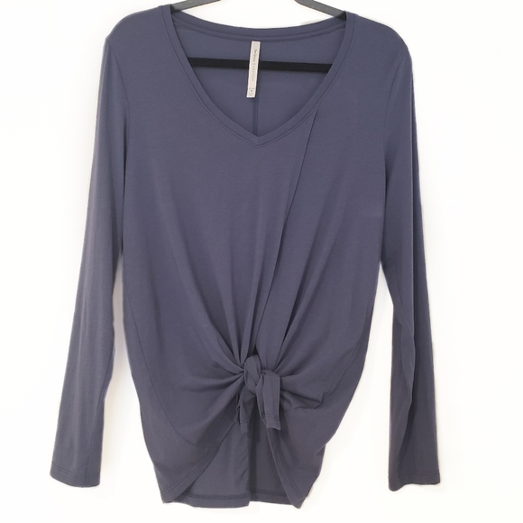 Aritzia Babaton The Group Mindy Overlap Top blue - Picture 2 of 7